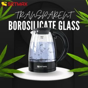 SETMAX ELECTRIC GLASS KETTLE 2.0L W/BLUE LED LIGHT - Image 3