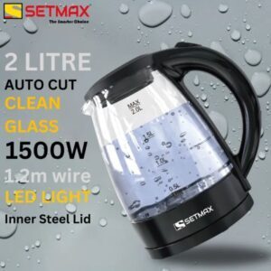 SETMAX ELECTRIC GLASS KETTLE 2.0L W/BLUE LED LIGHT - Image 7